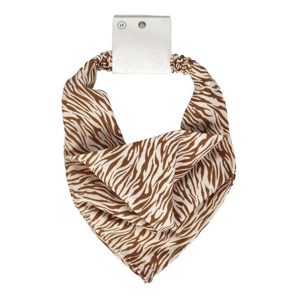 EARTHBOUND Accessories - NEW EarthBound Headband Brown + Cream Zebra Print Triangle Hair Scarf Accessory